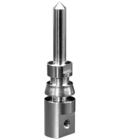 Stepped steel pin with grooves and a cross-hole