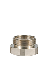 Nickel-plated threaded ring with hex flange