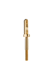 Small-diameter brass pin with fine thread and flat